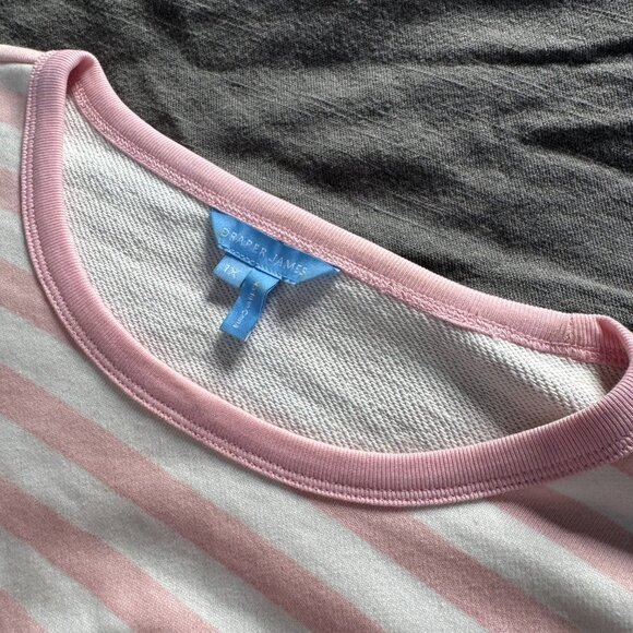 Pink and White Striped Cotton Sweatshirt - Picture 8 of 9